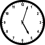 Round clock with numbers showing time 5:03