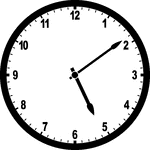Round clock with numbers showing time 5:09