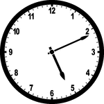Round clock with numbers showing time 5:11