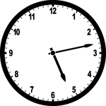 Round clock with numbers showing time 5:13