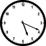 Round clock with numbers showing time 5:19