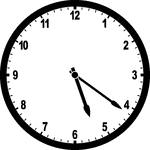 Round clock with numbers showing time 5:21