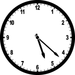 Round clock with numbers showing time 5:22