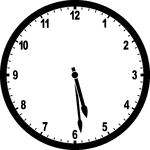 Round clock with numbers showing time 5:29