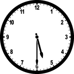 Round clock with numbers showing time 5:30
