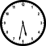 Round clock with numbers showing time 5:32