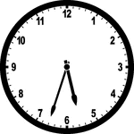 Round clock with numbers showing time 5:33