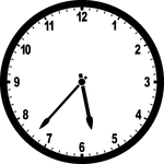 Round clock with numbers showing time 5:37