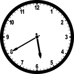 Round clock with numbers showing time 5:40
