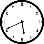 Round clock with numbers showing time 5:41