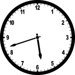 Round clock with numbers showing time 5:42