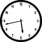 Round clock with numbers showing time 5:43