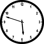 Round clock with numbers showing time 5:48