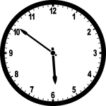 Round clock with numbers showing time 5:51