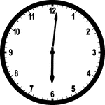 Round clock with numbers showing time 6:01