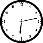 Round clock with numbers showing time 6:13