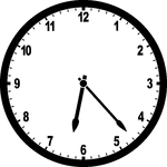 Round clock with numbers showing time 6:23