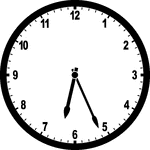 Round clock with numbers showing time 6:26