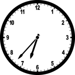 Round clock with numbers showing time 6:37