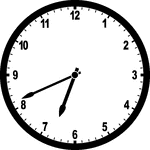 Round clock with numbers showing time 6:41