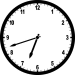 Round clock with numbers showing time 6:42