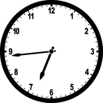 Round clock with numbers showing time 6:44