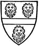 Pole, earl and duke of Suffolk, bore Azure a fesse between three leopards head gold.