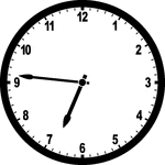 Round clock with numbers showing time 6:46