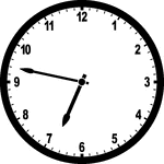 Round clock with numbers showing time 6:47