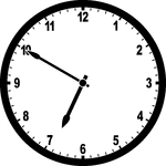Round clock with numbers showing time 6:50