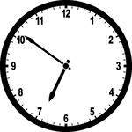 Round clock with numbers showing time 6:51
