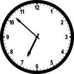 Round clock with numbers showing time 6:52
