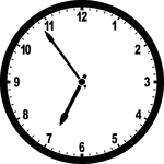Round clock with numbers showing time 6:54