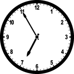 Round clock with numbers showing time 6:55