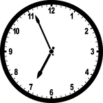 Round clock with numbers showing time 6:56