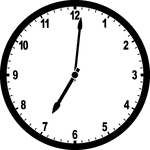 Round clock with numbers showing time 7:01