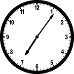Round clock with numbers showing time 7:06