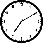 Round clock with numbers showing time 7:10