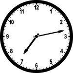 Round clock with numbers showing time 7:13
