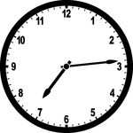 Round clock with numbers showing time 7:14