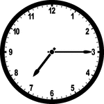 Round clock with numbers showing time 7:15