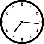 Round clock with numbers showing time 7:16