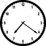 Round clock with numbers showing time 7:21