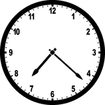 Round clock with numbers showing time 7:22