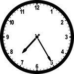 Round clock with numbers showing time 7:25
