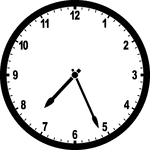 Round clock with numbers showing time 7:26