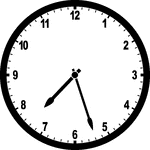 Round clock with numbers showing time 7:27