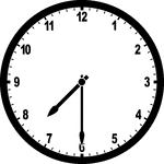 Round clock with numbers showing time 7:30