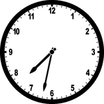 Round clock with numbers showing time 7:32