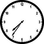 Round clock with numbers showing time 7:36